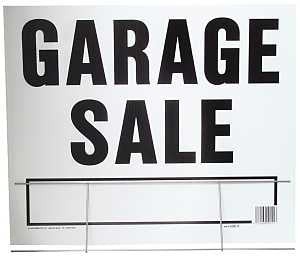 Hy-Ko LGS-2 Lawn Sign, Garage Sale, Black Legend, White Background, Plastic, 19 in H x 24 in W Dimensions, Pack of 5