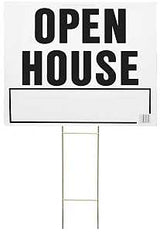 Hy-Ko LOH-3 Lawn Sign, OPEN HOUSE, Black Legend, White Background, Plastic, 19 in H x 24 in W Dimensions, Pack of 5