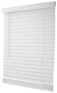 Simple Spaces FWMB-10 Blind, 64 in L, 29 in W, Faux Wood, White, Pack of 2
