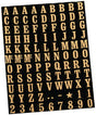 Hy-Ko MM-1 Packaged Number and Letter Set, Character: 0 to 9, A to Z, -!, 5/16 in H Character, Gold Character, Mylar, Pack of 10