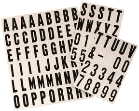 Hy-Ko MM-21 Packaged Reflective Number and Letter Set, Character: 0 to 9, A to Z, -!, 3/4 in H Character, Vinyl, Pack of 10