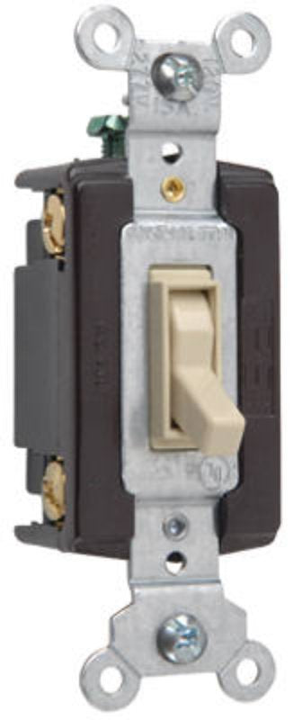 Legrand 664IGCC12 TradeMaster Series Toggle Switch, Ivory, 15 A, 120 VAC, Push Wire, Side Wire Terminal, 4-Pole