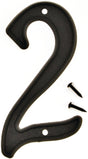 Hy-Ko PN-29/2 House Number, Character: 2, 4 in H Character, Black Character, Plastic, Pack of 10