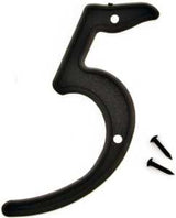 Hy-Ko PN-29/5 House Number, Character: 5, 4 in H Character, Black Character, Plastic, Pack of 10