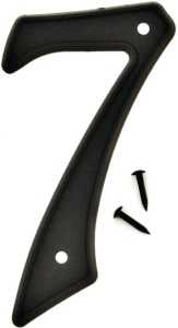 Hy-Ko PN-29/7 House Number, Character: 7, 4 in H Character, Black Character, Plastic, Pack of 10
