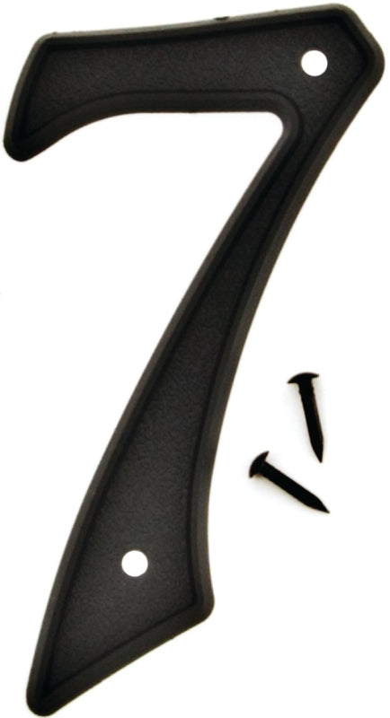 Hy-Ko PN-29/7 House Number, Character: 7, 4 in H Character, Black Character, Plastic, Pack of 10