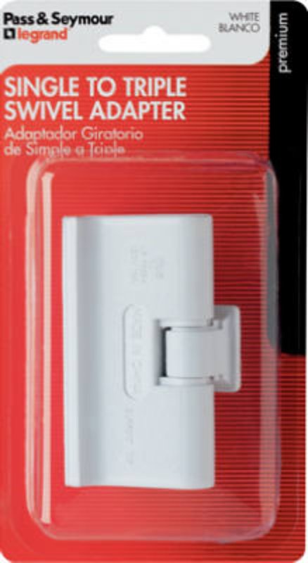 Legrand 69WBPCC5 Adapter, 2-Pole, 15 A, 125 V, 3-Outlet, NEMA: NEMA 1-15R, White