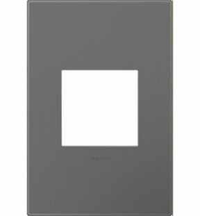 Pass & Seymour adorne Series AWP1G2MG6 Wallplate, 5.13 in L, 3.45 in W, 1-Gang, Polycarbonate, Magnesium, Frosted