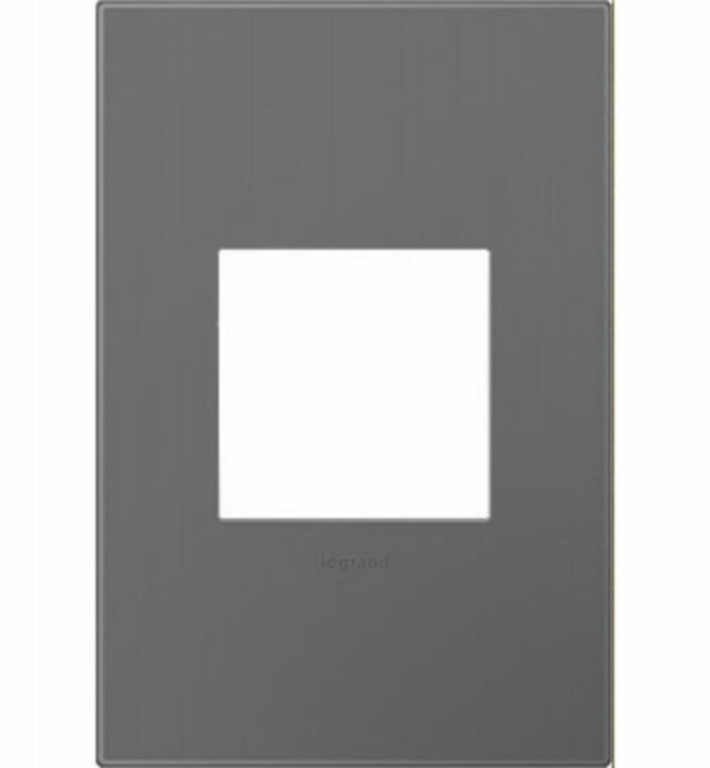 Pass & Seymour adorne Series AWP1G2MG6 Wallplate, 5.13 in L, 3.45 in W, 1-Gang, Polycarbonate, Magnesium, Frosted