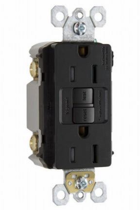 Legrand radiant 1597TRCCD4 GFCI Outlet, 125 VAC, 15 A, NEMA: NEMA 5-15R, Back Wiring, Brown