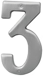 Hy-Ko BR-51SN, Prestige Series BR-51SN/3 House Number, Character: 3, 5 in H Character, Solid Brass, Pack of 3