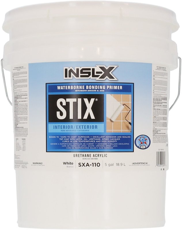 Benjamin Moore Stix SXA110099-05 Bonding Primer, Flat, White, 5 gal, Pail