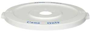Continental Commercial Huskee 3201-1 Receptacle Lid, 32 gal, Plastic, White, For: #3200-1 Recycle Container