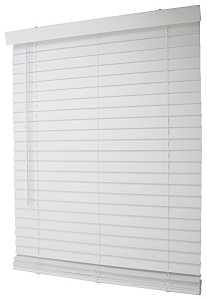 Simple Spaces FWMB-16 Blind, 64 in L, 36 in W, Faux Wood, White, Pack of 2