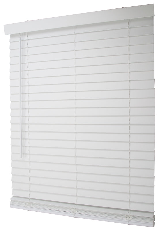 Simple Spaces FWMB-16 Blind, 64 in L, 36 in W, Faux Wood, White, Pack of 2