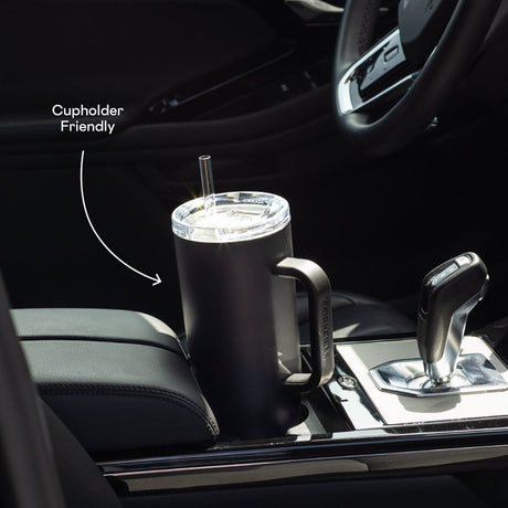 Corkcicle 2240MB Tumbler, 40 oz, Sip Plus Straw Lid, Steel, Matte Black, Insulated