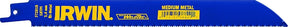 Irwin 372818P5 Reciprocating Saw Blade, 3/4 in W, 8 in L, 18 TPI, Cobalt Steel Cutting Edge