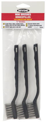 Hyde 46650 Mini Brush, 1/2 in L Trim, Stainless Steel Bristle, 10 in OAL