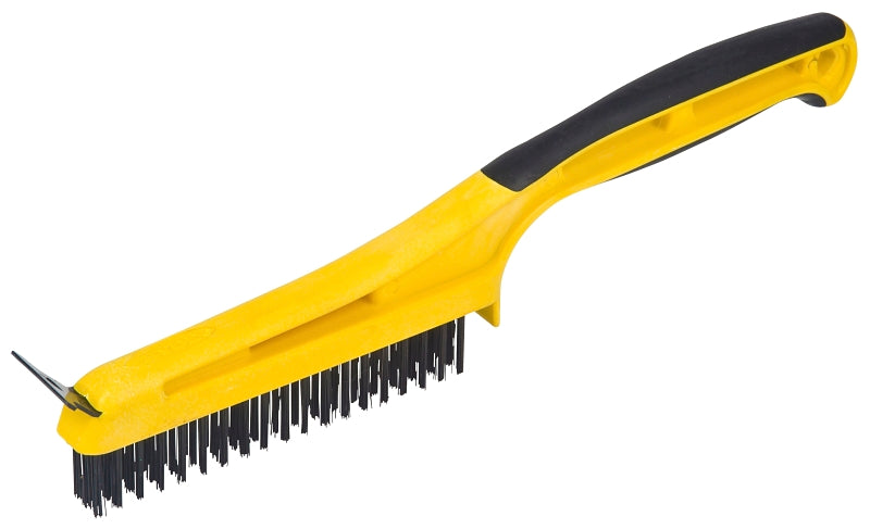 Hyde 46806 Wire Stripping Brush with Scraper, 5-1/4 in L x 1/2 in W Brush, Carbon Steel Trim