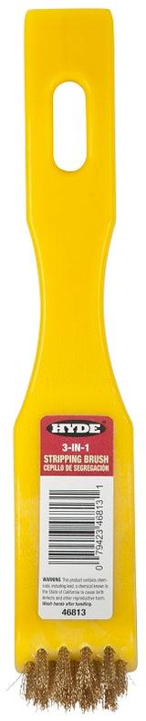 Hyde 46813 Paint Stripping Wire Brush, 0.64 mm L Trim, Brass/Nylon Bristle