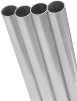 K & S 1114 Decorative Tube, Round, 36 in L, 9/32 in Dia, 0.014 in Wall, Aluminum, Pack of 5