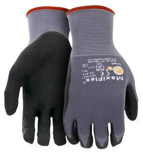 Boss MaxiFlex Cut 34-8743T/XL Seamless Knit Coated Gloves, XL, Reinforced Thumb, Knit Wrist Cuff, Nitrile Coating, Green