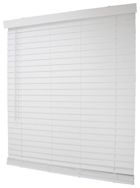 Simple Spaces FWMB-17 Blind, 64 in L, 39 in W, Faux Wood, White, Pack of 2