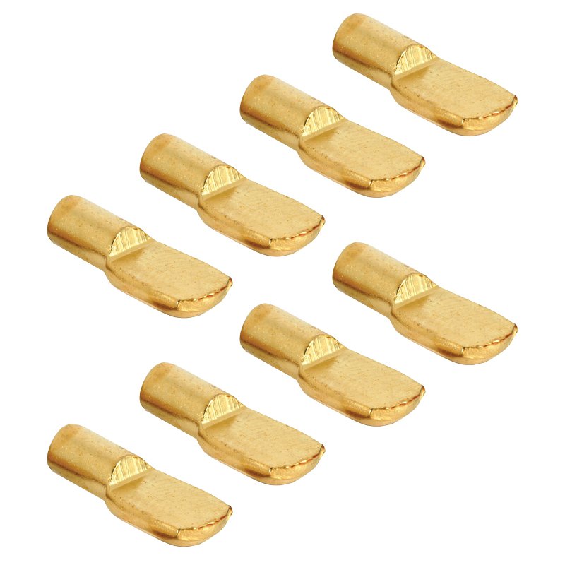 Prime-Line U 10165 Shelf Support Peg, Utility Hook, Specifications: 5 mm Dia x 5/16 in L Pin, Wall Mount, Brass, 25 lb
