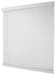 Simple Spaces FWMB-18 Blind, 64 in L, 43 in W, Faux Wood, White, Pack of 2