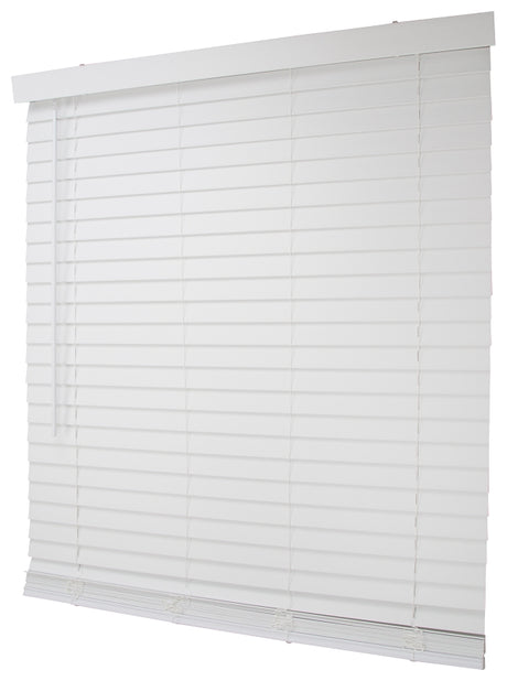 Simple Spaces FWMB-18 Blind, 64 in L, 43 in W, Faux Wood, White, Pack of 2