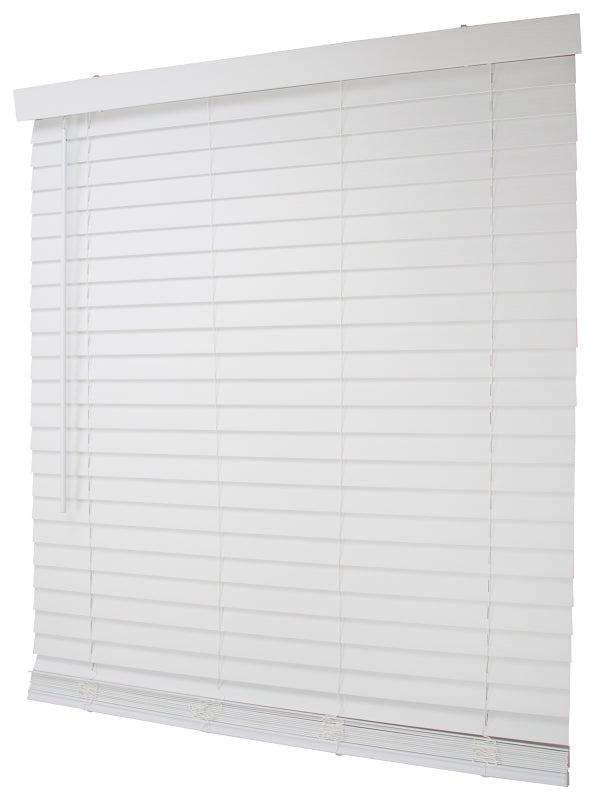 Simple Spaces FWMB-18 Blind, 64 in L, 43 in W, Faux Wood, White, Pack of 2