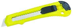 STANLEY Quick-Point Series 10-143P Utility Knife, Carbon Steel Blade, Contour-Grip Handle, Black/Yellow Handle, Pack of 30