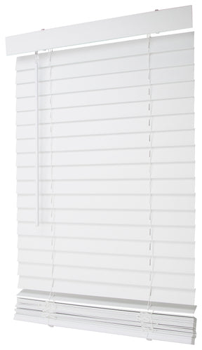 Simple Spaces FWMB-25 Blind, 72 in L, 23 in W, Faux Wood, White, Pack of 2