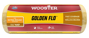 Wooster RR664-9 Roller Cover, 1-1/4 in Thick Nap, 9 in L, Fabric Cover, Yellow