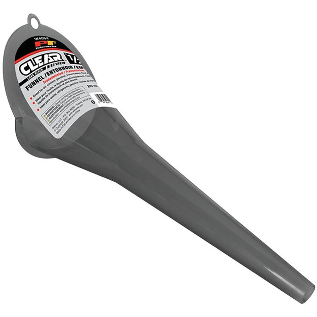 Performance Tool Clear View Series W4054 Long Reach Funnel, 0.5 pt Capacity, Polypropylene, Clear, 4-1/4 in H