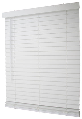 Simple Spaces FWMB-31 Blind, 72 in L, 35 in W, Faux Wood, White, Pack of 2