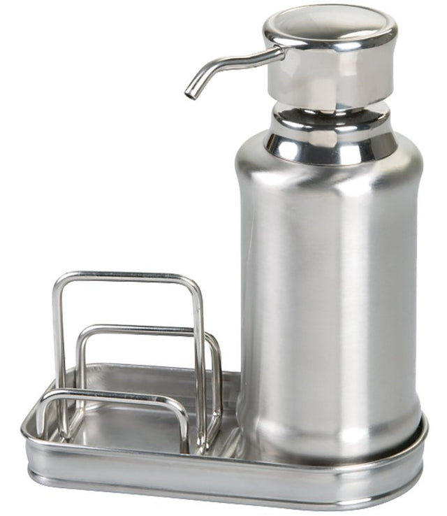 iDESIGN 48070 Soap Dispenser Kit, 10 oz Capacity, Stainless Steel, Silver, Brushed/Polished, Countertop Mounting, Pack of 4