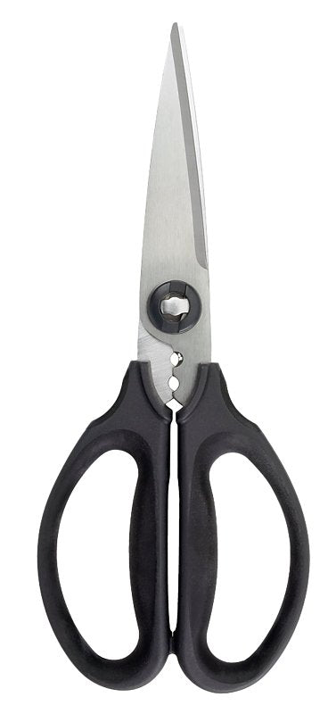 Good Grips 1072121 Kitchen and Herb Scissors, Stainless Steel Blade, Plastic Handle, Black, 8-3/4 in OAL