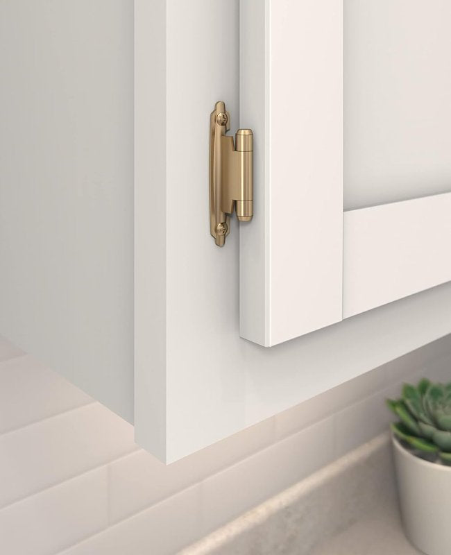 Amerock BPR3429CZ Cabinet Hinge, 110 deg Hinge Opening, Self-Closing Close, Champagne Bronze