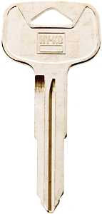 Hy-Ko 11010TR53 Automotive Key Blank, Brass, Nickel, For: Toyota Vehicle Locks, TR53 Key Number, Pack of 10