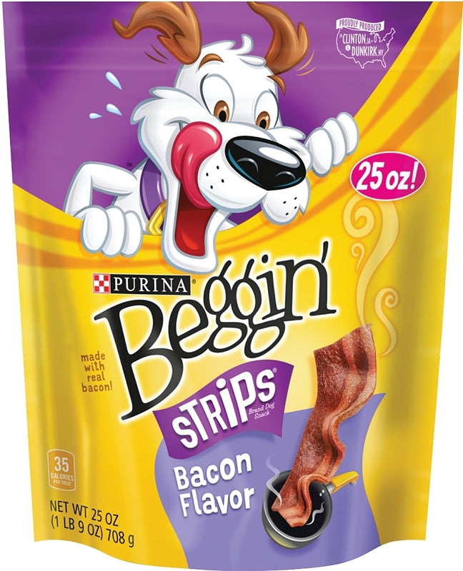 Purina 3810011049 Dog Treat, Bacon, 25 oz Pouch