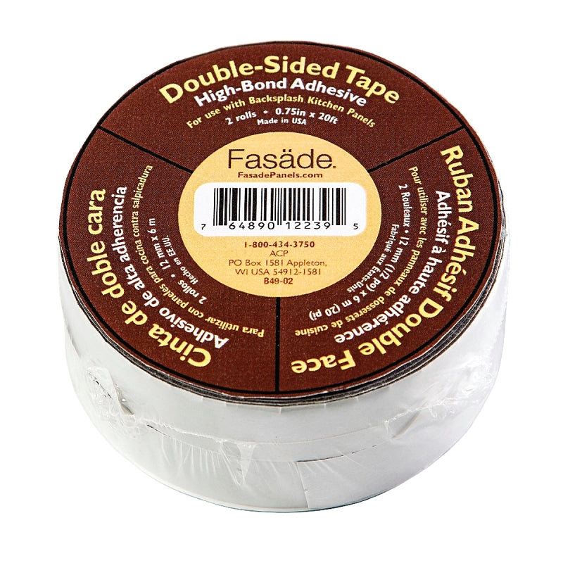 ACP D4902 Backsplash Tape, 40 ft L, 1-1/2 in W, Clear, Pack of 4