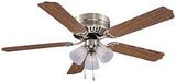 Boston Harbor CF-78049L Ceiling Fan Light Kit, 5-Blade, Brushed Nickel Housing, 52 in Sweep, MDF Blade, 3-Speed