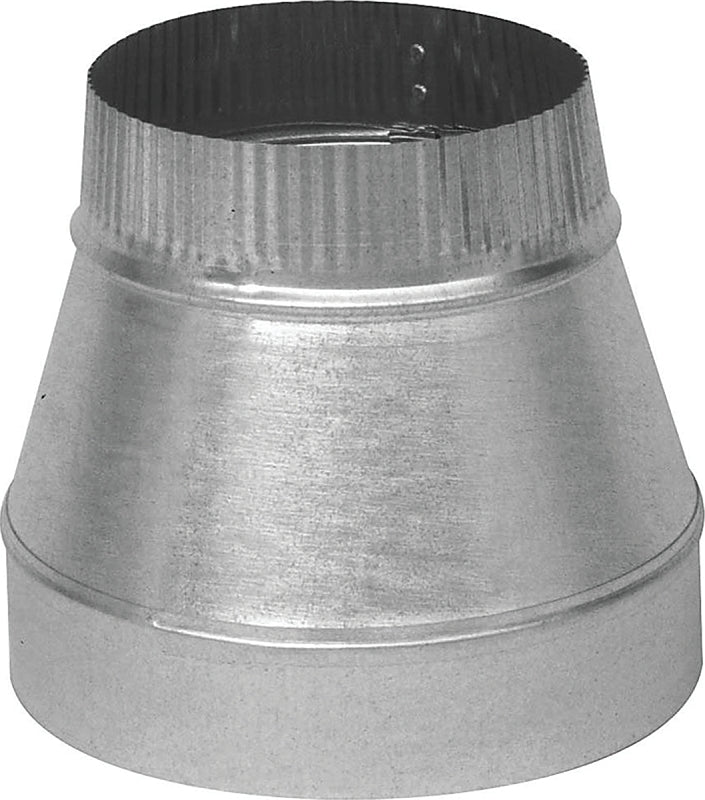 Imperial GV0808-A Short Duct Reducer, 4 x 3 in Connection, 6 in L, 30 ga Gauge, Steel, Galvanized