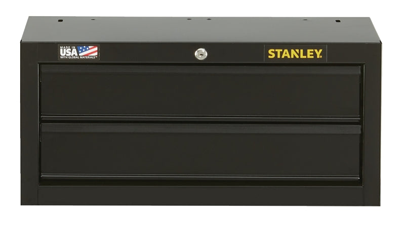 STANLEY STST22621BK Middle Tool Chest, 1830 cu-in, 26 in OAW, 11-1/2 in OAH, 12 in OAD, Steel, Black, 2-Drawer