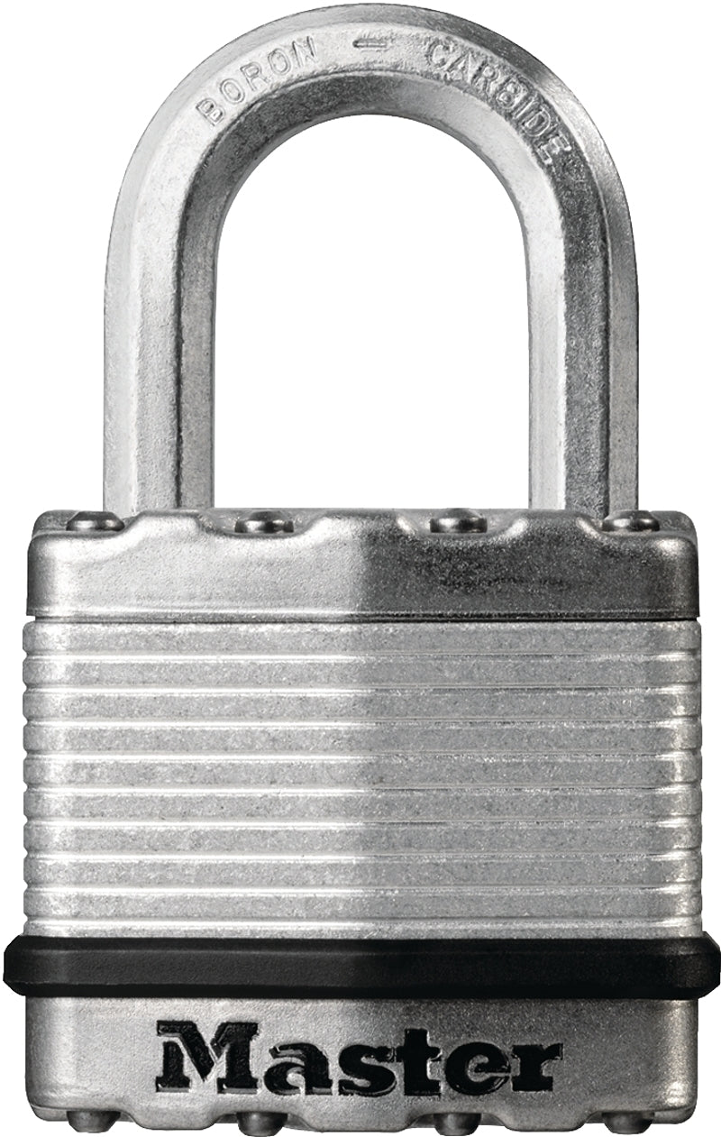 Master Lock Magnum Series M1BLCDHC Padlock, Different Key, 5/16 in Dia Shackle, Boron Carbide Shackle, Steel Body