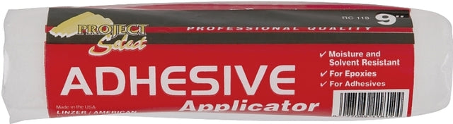 Linzer RC118 Adhesive Paint Roller Cover, 1/4 in Thick Nap, 9 in L, Nylon Cover