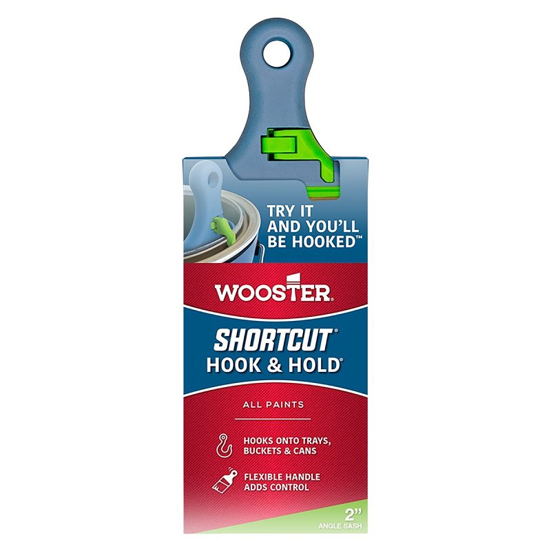 Wooster H3221-2 Paint Brush with Swivel Hook, Angle Brush, Polyester Bristle, Hook and Hold, Shortcut Handle