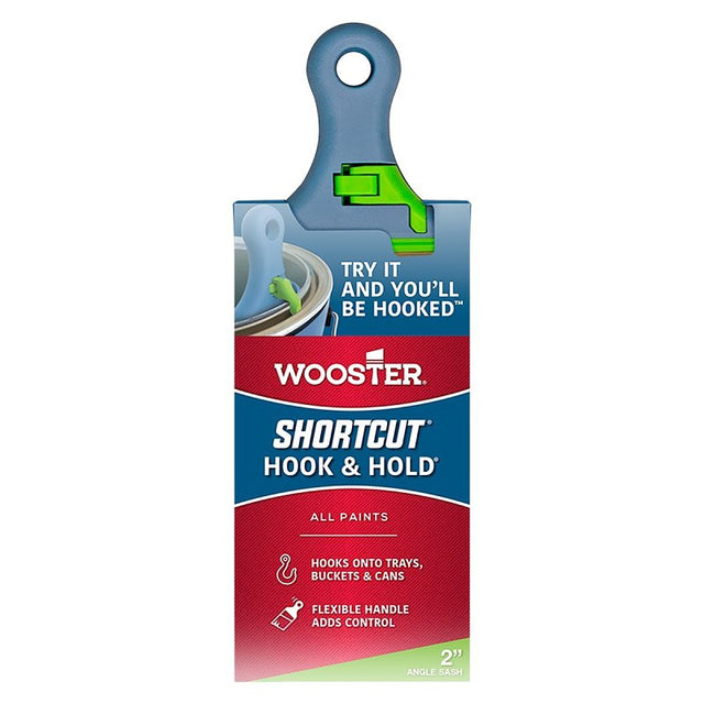 Wooster H3221-2 Paint Brush with Swivel Hook, Angle Brush, Polyester Bristle, Hook and Hold, Shortcut Handle