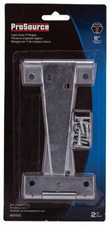 ProSource LTH-Z06-C2PS T-Hinge, Steel, Zinc, Fixed Pin, 180 deg Range of Motion, 36 (Pair) lb